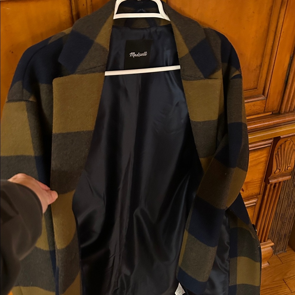Madewell Elmcourt women’s plaid wool Trench Coat size S #Taylor Swift #Evermore - Picture 3 of 11